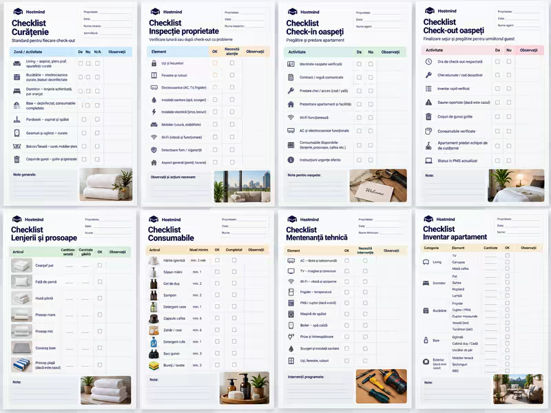 Exemplu de material final: Checklisturile